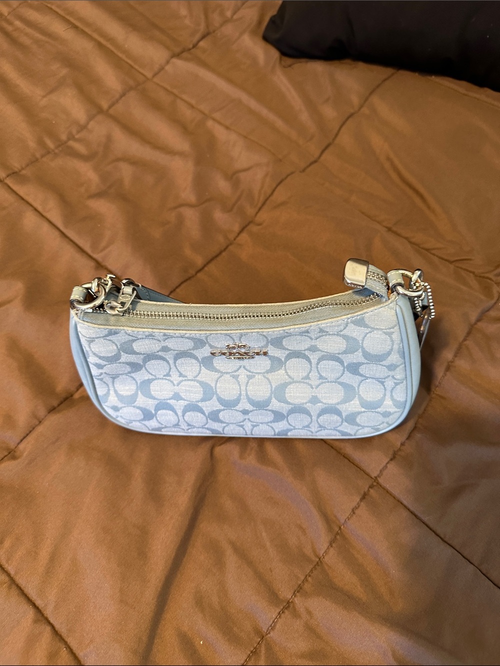 Coach light blue denim Teri purse - Picture 3 of 9